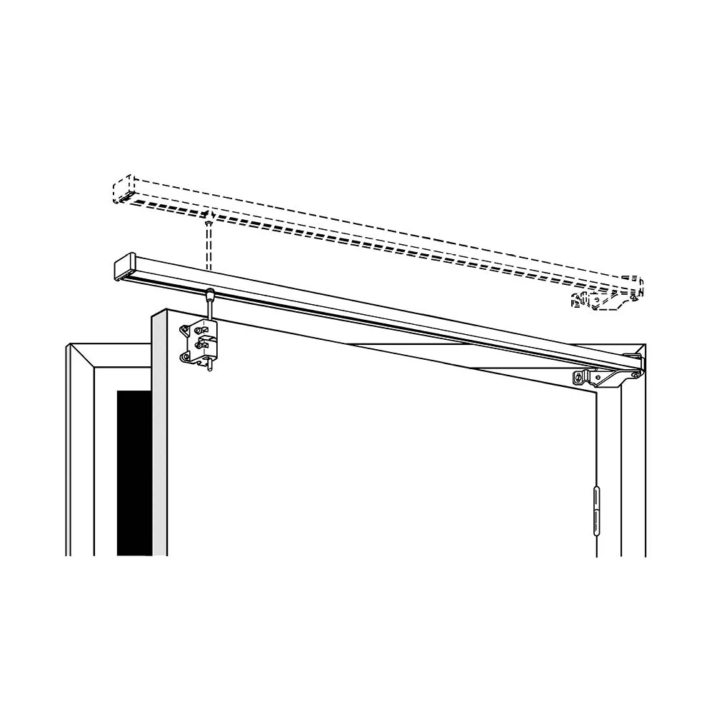 Tringle de porte (PIVORAIL) Blanc, 1m00, Boulet — 5