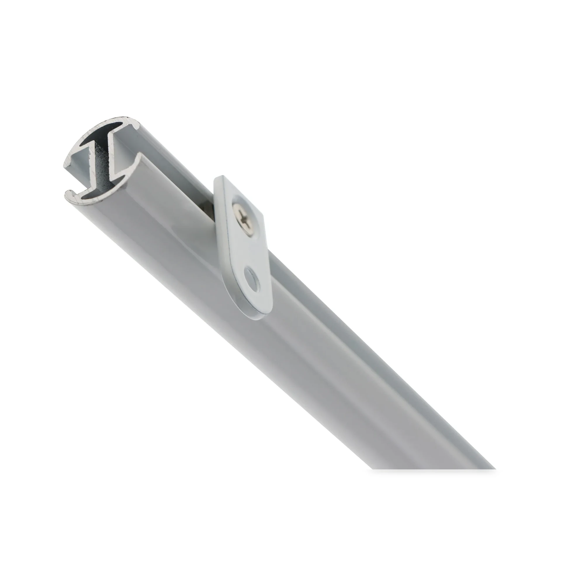 Lot de 2 supports plafond plat tube rail Blanc — 2