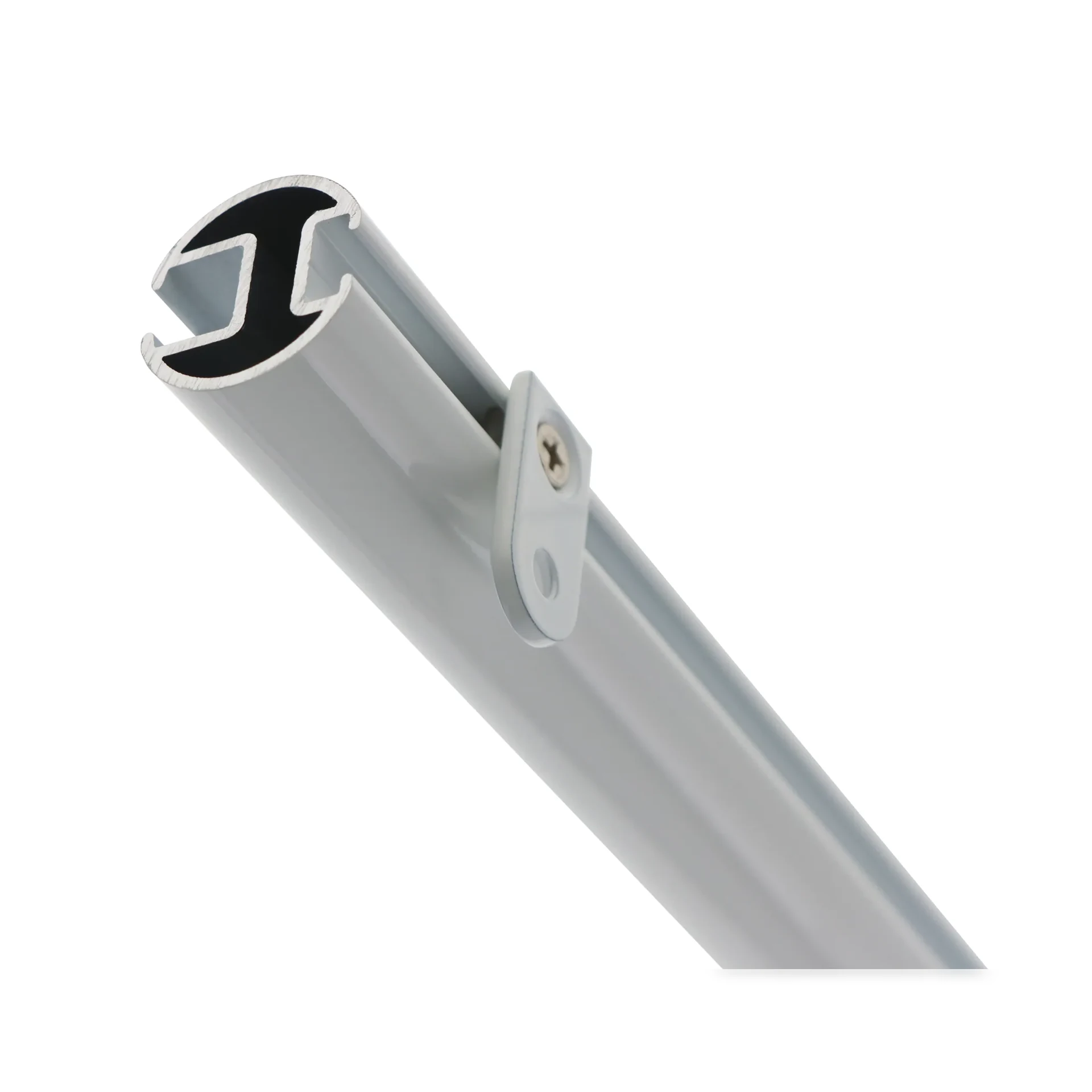 Lot de 2 supports plafond plat tube rail Blanc — 4