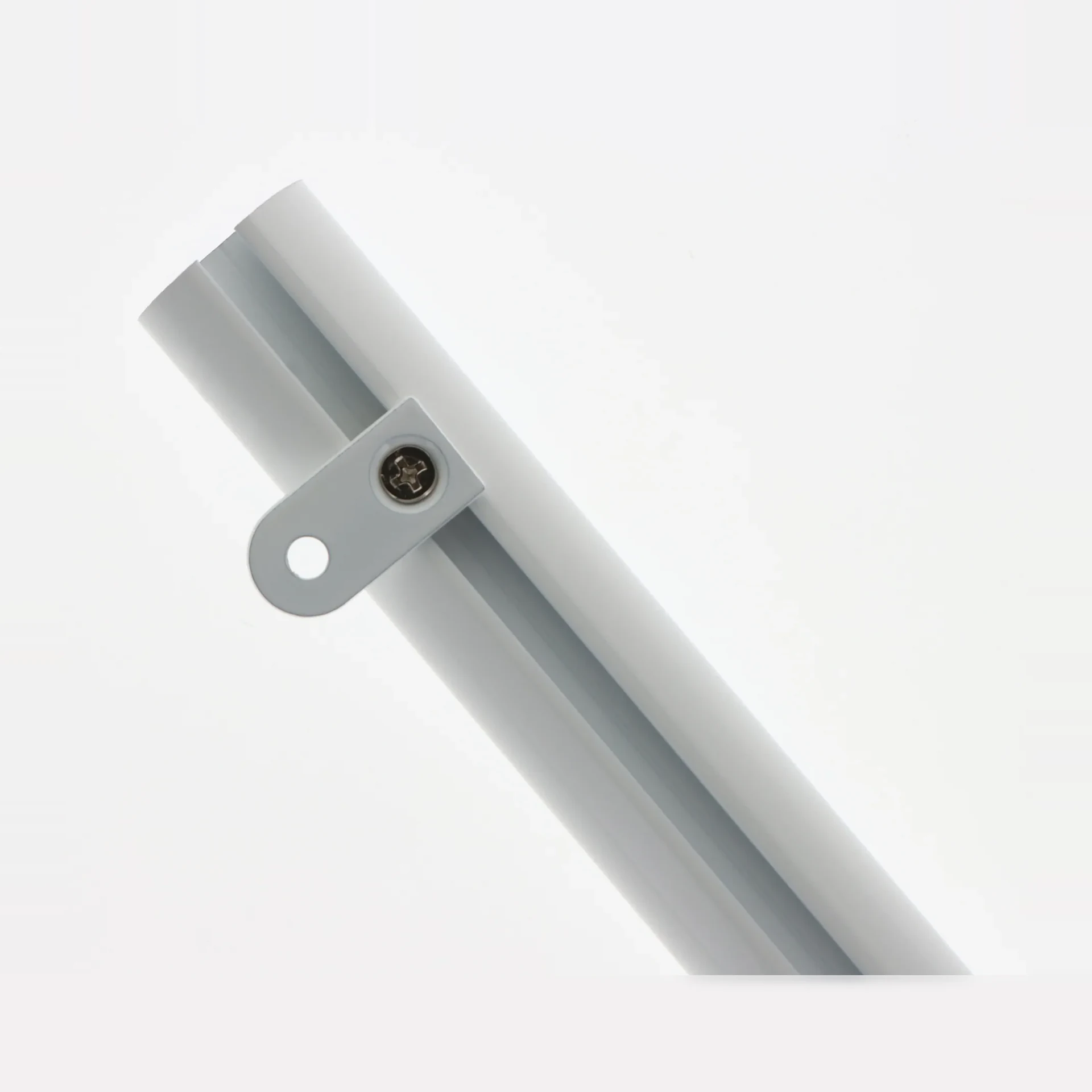 Lot de 2 supports plafond plat tube rail Blanc — 5