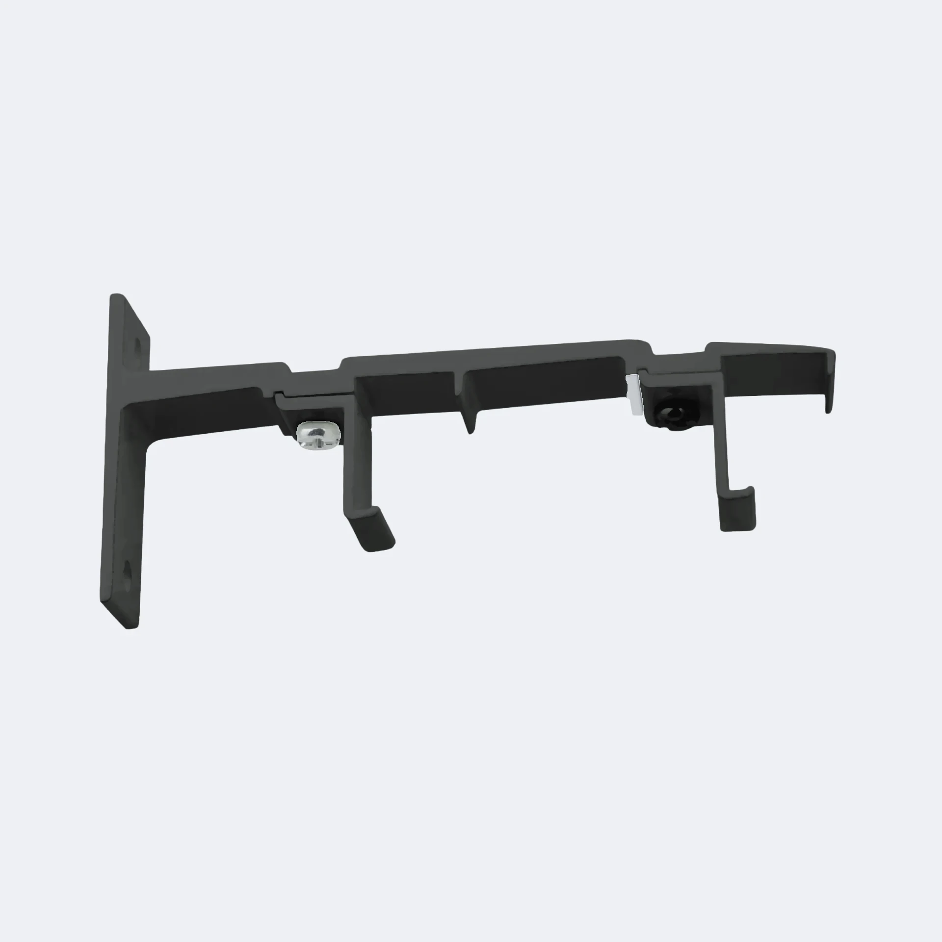 SUPPORT MURAL DOUBLE R12cm NOIR MAT RAL 9005