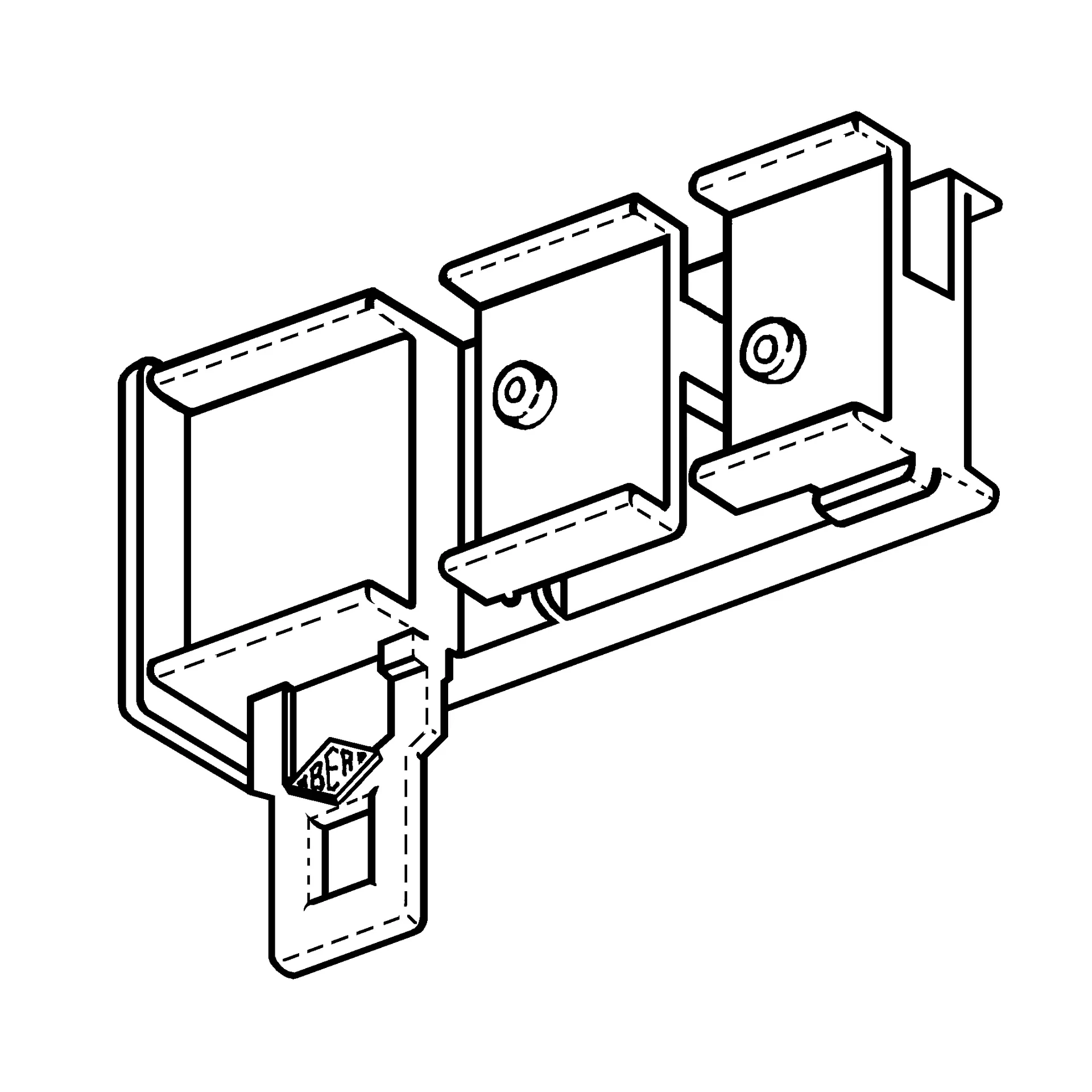 [B37679] Poulie de tirage sans ajour polyamide (rail 100) (Blanc, Paquet de 100)